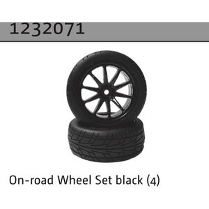 Absima On-road Wheel Set black (4)