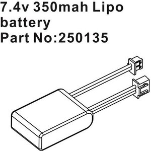 Absima 7.4V 350mAh LiPo Battery 250135