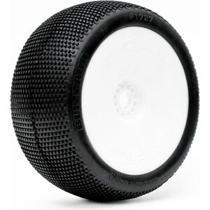 OGO Racing Tires 1:8 TRUGGY BLIZZARD MEDIUM PRE-MOUNTED UNGLUED WHITE 2PCS "H COMPOUND" Blue