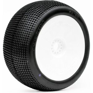OGO Racing Tires 1:8 TRUGGY STORM MEDIUM PRE-MOUNTED UNGLUED WHITE 2PCS "H COMPOUND" Blue