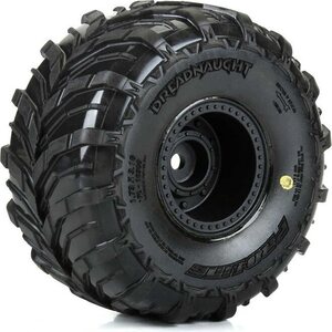 Pro-Line Racing Dreadnaught Mounted Black Wheel F/R (4) for ARRMA GORGON/QUAKE GROM