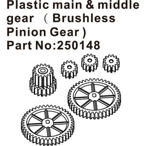 Absima Plastic main & middle gear (BL Pinion Gear )