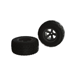 ARRMA RC AR550041 Dirtrunner ST Rear Tire Set Glued Black (2)