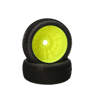 HB Racing Gridlock Mounted Tire (Red/Yellow Wheel/1:8 Buggy)