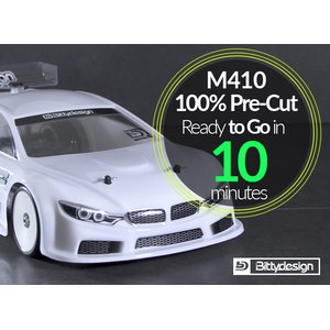 Bittydesign M410 clear body TC 190mm light Pre-cut for Xray T4