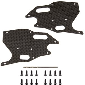 Team Associated RC8B3.1 FT Graphite Arm Stiffeners, front