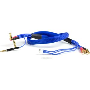 Avid 2S Charge Lead Cable w/4mm & 5mm Bullet Connector (2') | Blue