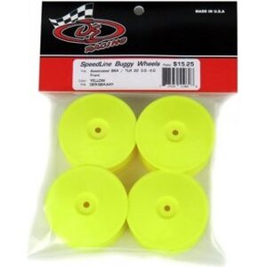 DE Racing Speedline Buggy Wheels for Associated B64 - B64D / TLR 22 3.0 - 4.0 / Front / YELLOW / 4Pcs