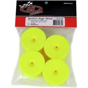 DE Racing Speedline Buggy Wheels for Associated B6.1 - B64 / TLR 22 - 22-4 / Rear / YELLOW / 4pcs
