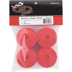 DE Racing Speedline Buggy Wheels for Associated B64 - B64D / TLR 22 3.0 - 4.0 / Front / RED / 4Pcs