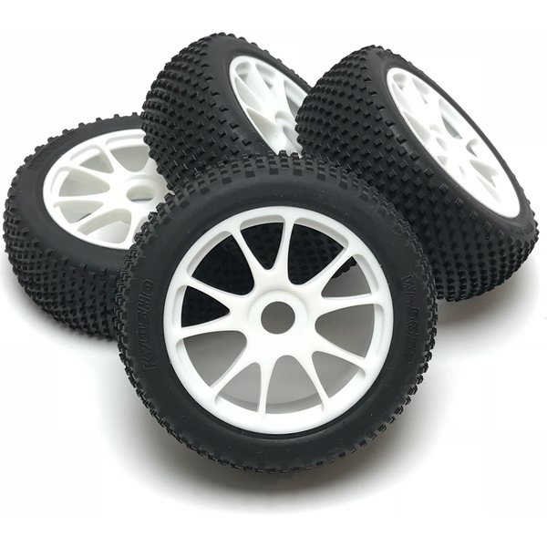 Kyosho Multi Spikes Tyres On Dbx Type White 10 Spoke Wheels (4) K.Ifth002Wms