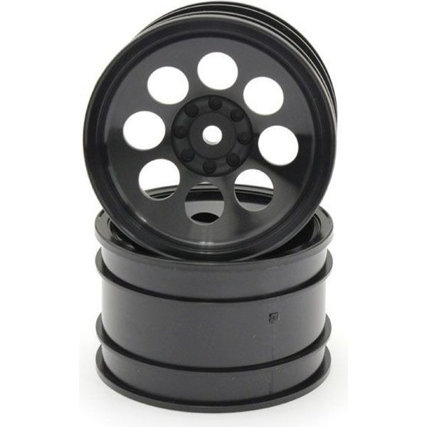 Kyosho Wheel 8 holes 50mm. (2) Turbo Optima - Black K.OTH245BK