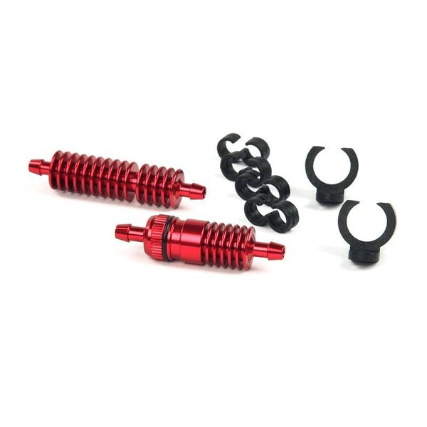 Robitronic Fuel filter and Cooler Set Red (incl. Mount and Clip)