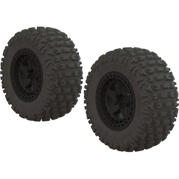 ARRMA RC Fortress Sc' Tire Set Glued (Black) (2Pcs) Ar550042