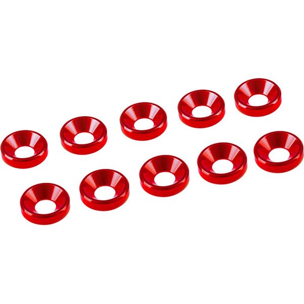 Ultimate Racing 4 mm. ALU WASHER RED (10 pcs)