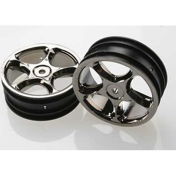 Traxxas 2473A Wheels Tracers Black Chrome 2.2" 2WD Front (2)