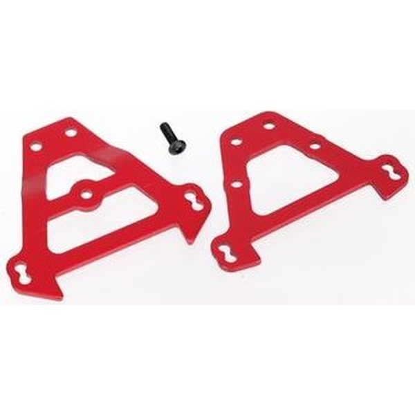 Traxxas 5323R Bulkhead Tie Bars Front & Rear Aluminium Red