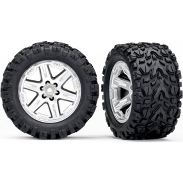 Traxxas 6773R Tires & Wheels Talon Extreme/RXT Satin Chrome 2.8" 4WD TSM