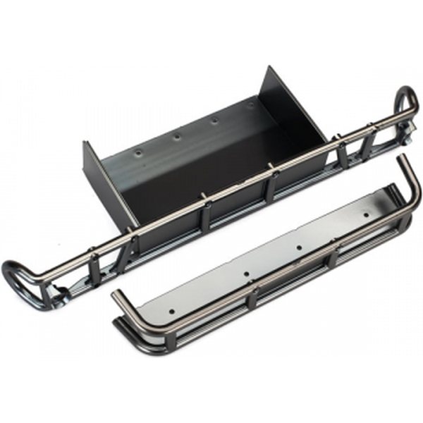 Traxxas 8536X Bumper Rear and Extension Satin Chrome