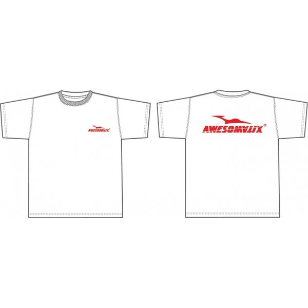 Awesomatix Awesomatix T-shirt white +red print (L)