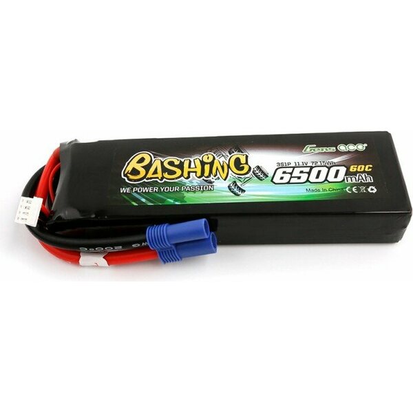 Gens ace 6500mAh 11.1V 60C 3S1P Lipo Battery Pack with EC5-Bashing Series B-60C-6500-3S1P-Bashing-EC5