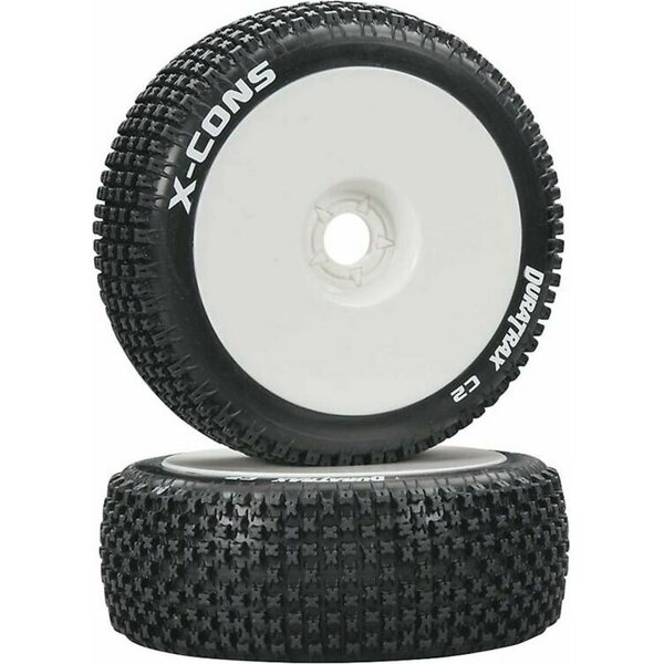 Duratrax 1/8 X-Cons Buggy Tire C2 Mounted White (2) DTXC3610