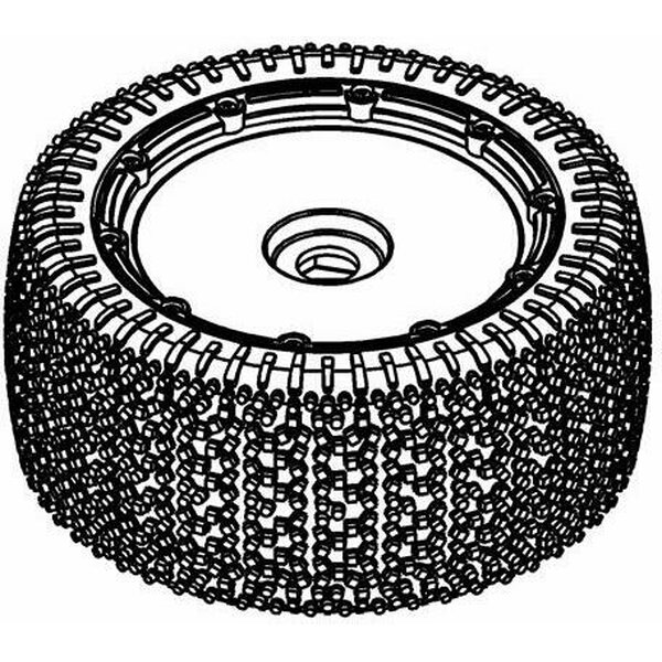 MCD Racing Tyre 190mm Xross-Max Bite White Spot+Black Wheel Assy 100251X