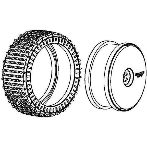 MCD Racing Tyre 180 mm Micro Stud V2 BS LW Wheel Black.2pcs #100204X