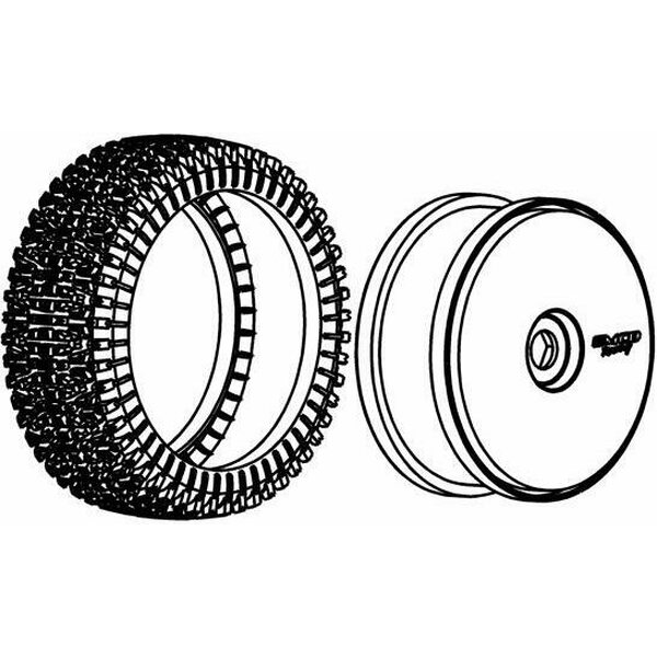 MCD Racing Tyre 180 mm Dirt-Xross BS + Wheel Black 100211X
