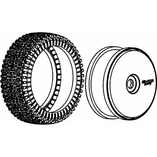 MCD Racing Tyre 180 mm Dirt-Xross BS + Wheel Write 100213X