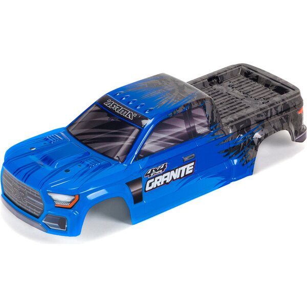 ARRMA RC GRANITE 4X4 MEGA PAINTED DECALED TRIMMED BODY (BLUE)