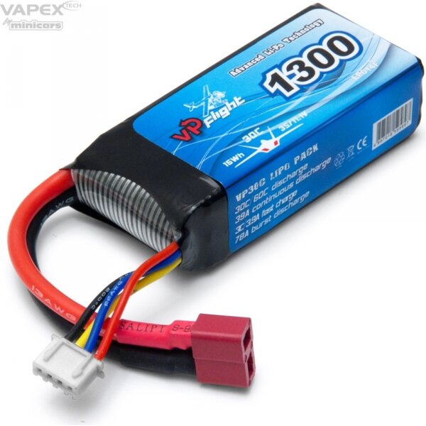 Vapex Li-Po Battery 3S 11,1V 1300mAh 30C T-Connector VPLP014FD