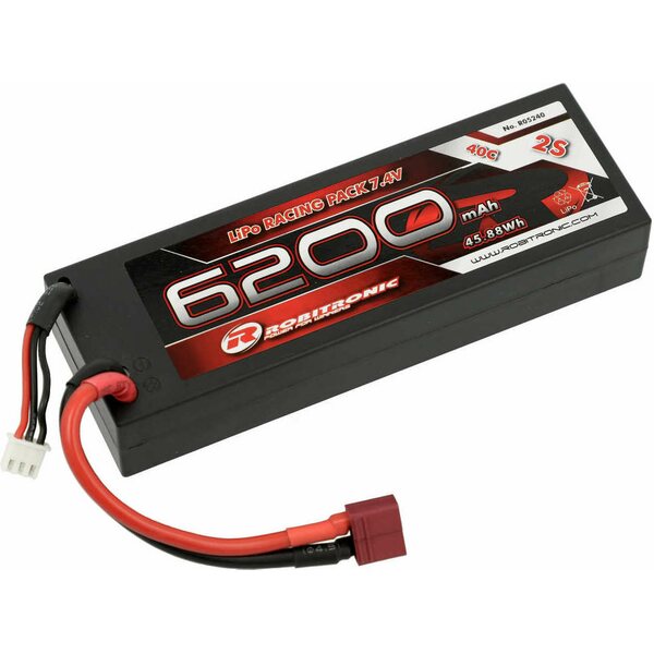 Robitronic LiPo Battery 6200mAh 2S 40C T-Plug