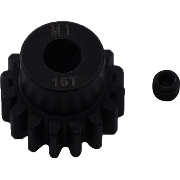 ValueRC HSS M1 Motor Pinions Gear 16T  - Black for 5mm shaft M4 Screw Hole with set screw