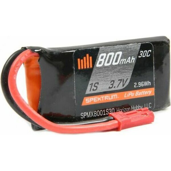 Spektrum SPMX8001S30 800mAh 1S 3.7V 30C LiPo Battery; JST