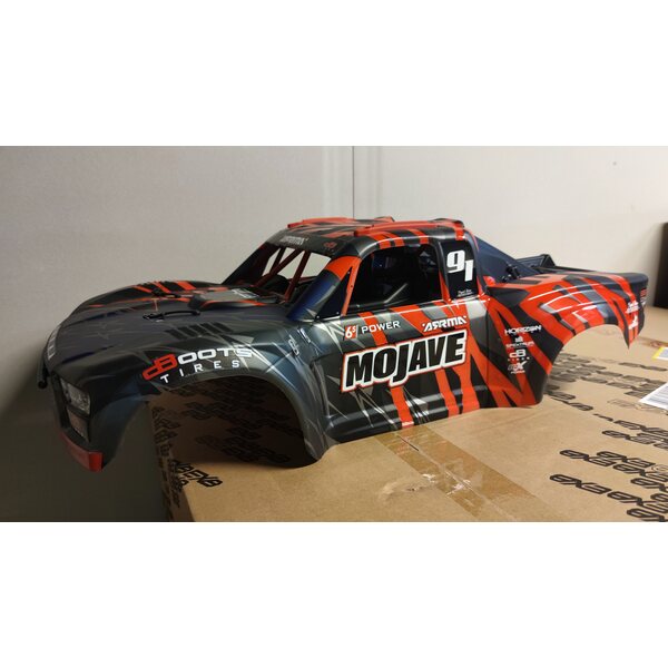 ARRMA RC MOJAVE 6S BLX Finished Body (perfect with body clips, body clip retainers and a full interior (Black/Red)