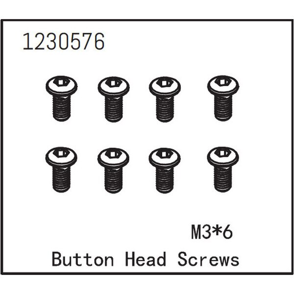 Absima Button Head Screw M3*6 (8)