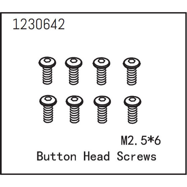 Absima Button Head Screws M2.5*6 (8)