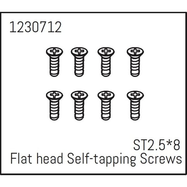 Absima Flat head Self-tapping screws ST2.5*8 (8) - Khamba