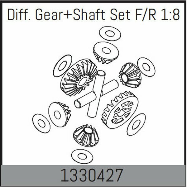 Absima Diff. Gear + Shaft Set F/R 1:8