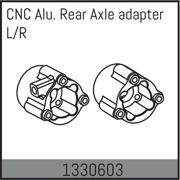 Absima CNC Alu. Rear Axle Adapter L/R - Yucatan