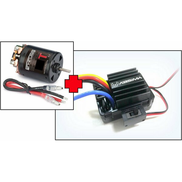 Absima Electric Motor "Thrust B-Spec" 50T + 1:10 Brushed ESC for Crawler & Boat, 40A