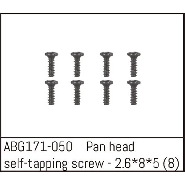 Absima Pan Head Self-tapping Screw M2.6*8*5 (8)