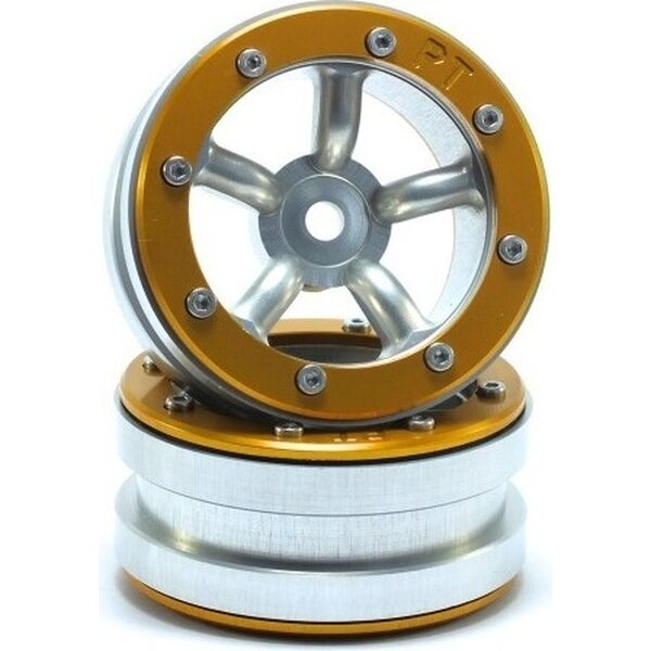 Metsafil Beadlock Wheels PT-Safari Silver/Gold 1.9 (2 pcs)