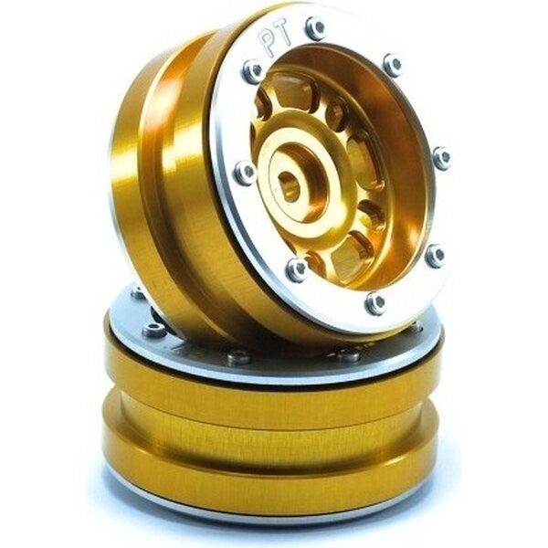Metsafil Beadlock Wheels PT-Distractor Gold/Silver 1.9 (2 pcs)