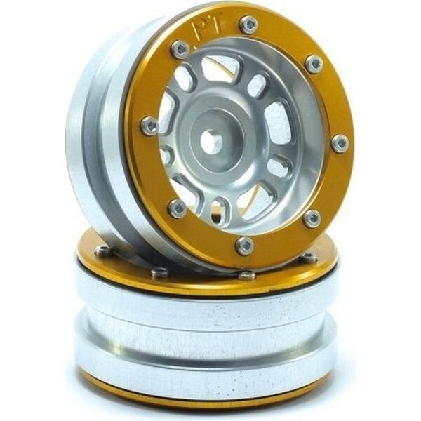Metsafil Beadlock Wheels PT-Distractor Silver/Gold 1.9 (2 pcs)