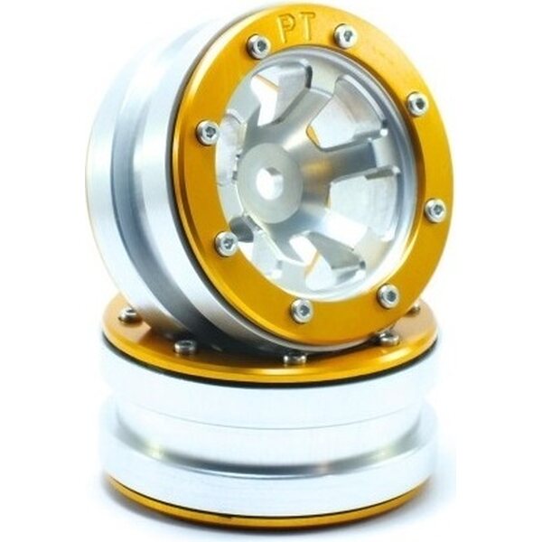 Metsafil Beadlock Wheels PT-Claw Silver/Gold 1.9 (2 pcs)