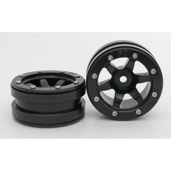 Metsafil Beadlock Wheels PT-Wave Black/Black 1.9 (2 pcs)