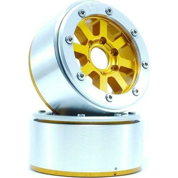 Metsafil Beadlock Wheels HAMMER Gold/Silver 1.9 (2) w/o Hub