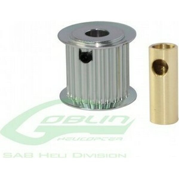 SAB Goblin Aluminum Motor Pulley 24T (For 6/8mm Motor Shaft) - Goblin 770/Goblin 700 Competition